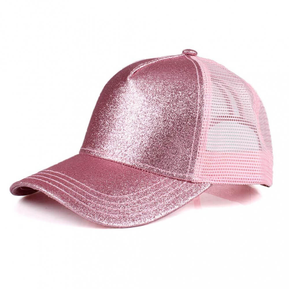 Pink Glitter CC Pony Cap – Sweet As A Peach Boutique